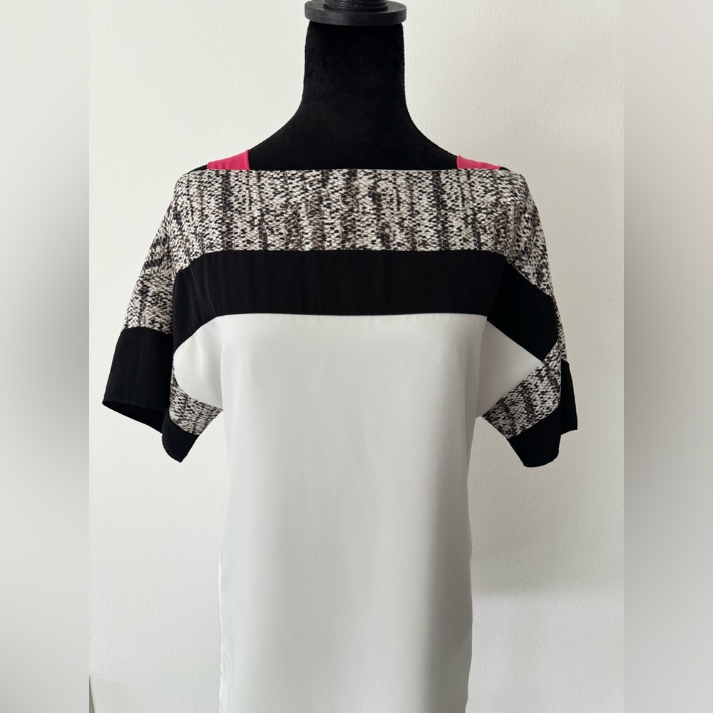 Sachin + Babi White Snake Print Color Block Off S… - image 3